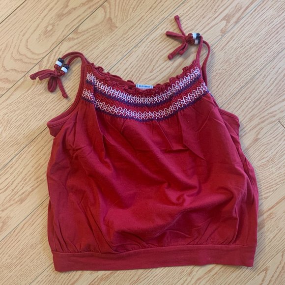 Summer Halter Tank Top Girls Red Pink Large Cotton Old Navy - Picture 3 of 3